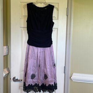 S.L.Fashions Size 10 Black And Lavender Dress